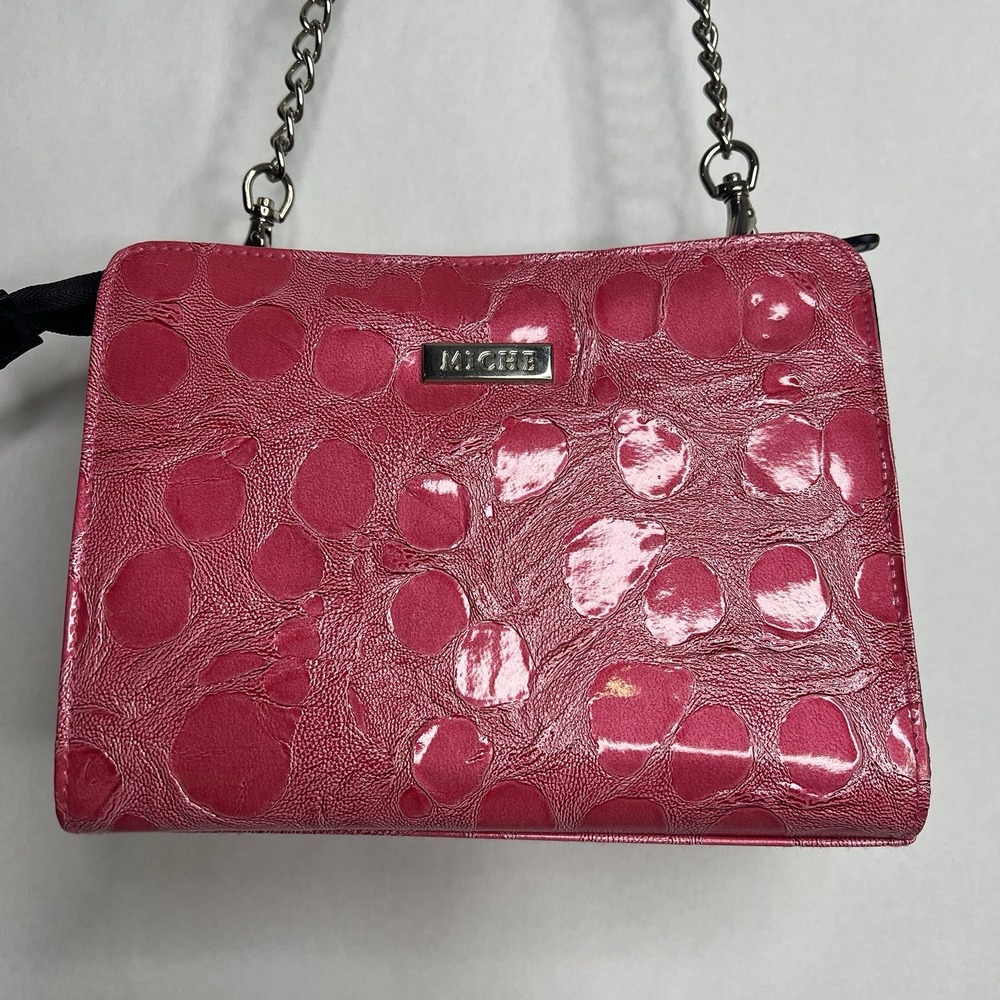 Miche Classic Black Base Bag Double Chain Handles-Pink Shell -Retired Design